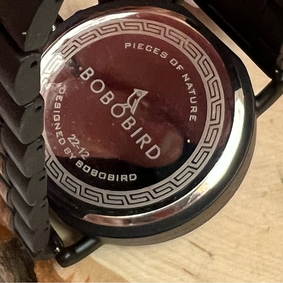 Luxury Zebra and Ebony Wood Chronograph Military Quartz Watch - Picture 13 of 16